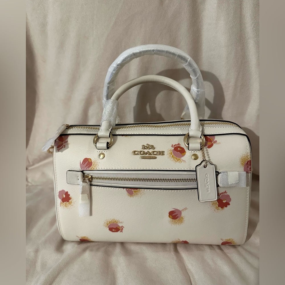 Coach Rowan Pop Floral Satchel Print Chalk Multi Brand New